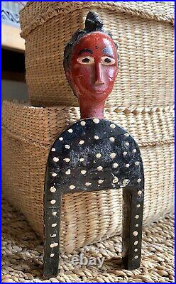 Art Africain Ancien Lance Pierre BAOULÉ Old Baule Figure Vintage Bois Circa 1950