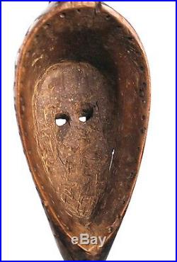 Art Africain Ancien Masque Marka Couvert de Plaques de Laiton Martelé Mali