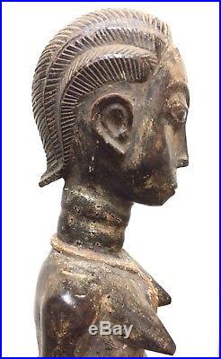 Art Africain Ancien Rare Statue Colon BAOULÉ RCI Bois West African Baule Figure