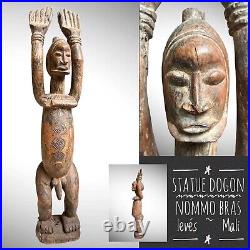 Art Africain Ancien Statue Nommo DOGON Old Tribal Figure Circa 1960 Mali 70cm