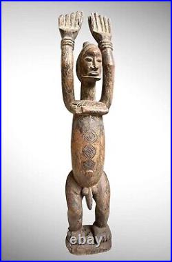 Art Africain Ancien Statue Nommo DOGON Old Tribal Figure Circa 1960 Mali 70cm