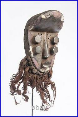 Art Africain, Art Tribal Premier Ancien Africain, Masque Grebo, Libéria D144c