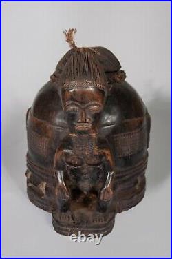 Art Africain, Art Tribal, Statue Baoulé Ancienne, Boite A Oracle, Rci -d081c