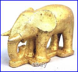Art Africain Arts Premiers Ancien Elephant Fétiche d'Adoration Baoulé 22 Cms