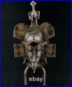 Art Africain Arts Premiers Masque Kpelie Senoufo Senufo African Mask 38,5 Cms