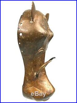 Art Africain Arts Premiers Masque en Bronze Baoulé Phacochère Warthog Mask