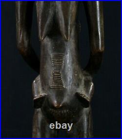 Art Africain Arts Premiers Statue Maternité Baoulé Baule Akan en Bois 44 Cms