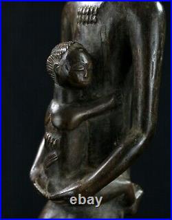 Art Africain Arts Premiers Statue Maternité Baoulé Baule Akan en Bois 44 Cms