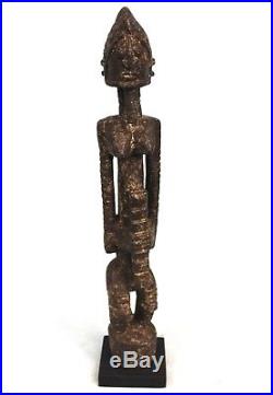 Art Africain Arts Premiers Statue de Hogon sur Socle Mali 42 Cms