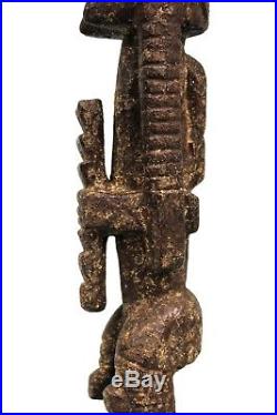 Art Africain Arts Premiers Statue de Hogon sur Socle Mali 42 Cms