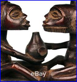 Art Africain Arts Premiers- Superbe Appui Nuque à Caryatides Luba 19 Cms +++++
