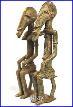 Art Africain Couple Primordial en Bronze Senoufo Sud Mali 15,5 Cms +++++++