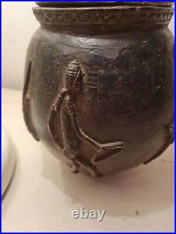 Art Africain, Ethnique, Beau Pot En Bronze