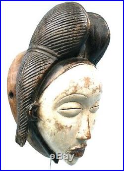 Art Africain Ethnique Tribal Premier African Mask Masque Punu 28 Cms
