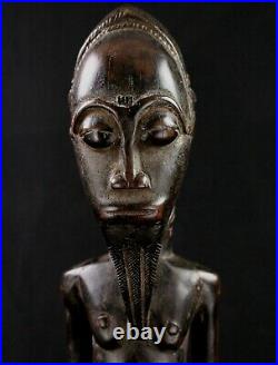 Art Africain Fétiche Asie Usu Baoulé sur Socle African Baule Statue 52 Cms