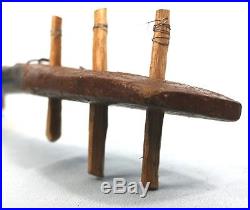 Art Africain Guitare Baoulé Ancienne & Usuelle Instrument de Musique 65Cms
