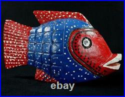 Art Africain Masque Marionnette Poisson Bozo en Bois African Fish 23 Cms +++