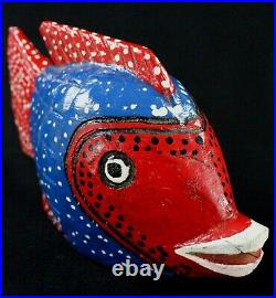 Art Africain Masque Marionnette Poisson Bozo en Bois African Fish 23 Cms +++