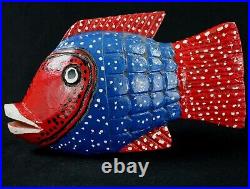 Art Africain Masque Marionnette Poisson Bozo en Bois African Fish 23 Cms +++