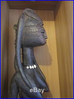 Art Africain Maternité ancienne BAMBARA en bois ancien, très rare 2 visages