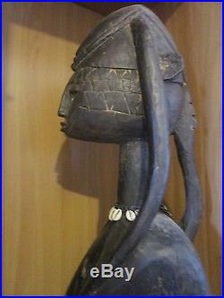 Art Africain Maternité ancienne BAMBARA en bois ancien, très rare 2 visages