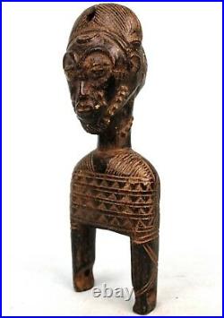 Art Africain Poulie de Métier à Tisser Baoulé Ancienne & Usuelle 24 Cms ++