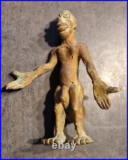 Art Africain Statuette Ancienne Bronze Caricature Erotique