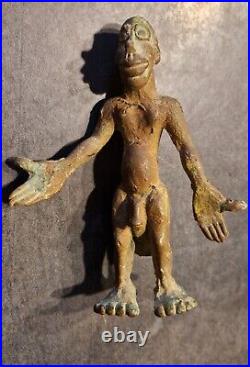 Art Africain Statuette Ancienne Bronze Caricature Erotique