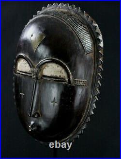 Art Africain Tribal African Mask Maske Yaure Yohoure Yaouré Soleil 22,5 Cms ++