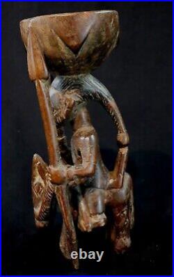 Art Africain Tribal Afrique Cavalier Bois Yoruba Divination Horserider 22 Cms