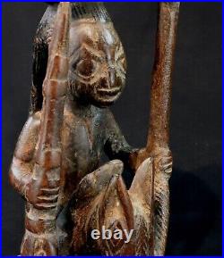 Art Africain Tribal Afrique Cavalier Bois Yoruba Divination Horserider 22 Cms