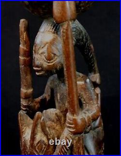 Art Africain Tribal Afrique Cavalier Bois Yoruba Divination Horserider 22 Cms