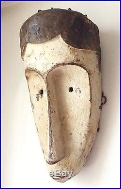 Art Africain Tribal Ancien Masque FANG Gabon Bois Kaolin African Mask Africa