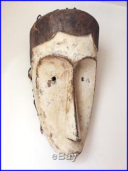 Art Africain Tribal Ancien Masque FANG Gabon Bois Kaolin African Mask Africa