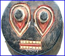 Art Africain Tribal Authentique Masque Baoulé Goli Traces d'Erosion 48 Cms