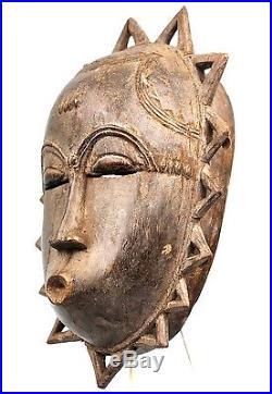 Art Africain Tribal Masque Baoulé Soleil Baule Sun Mask Afrique African ++
