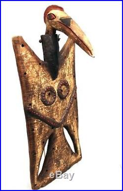 Art Africain Tribal Masque Planche Loniaken en Bois Ethnie Toussian 60 Cms