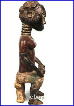 Art Africain Tribal Maternité Colon Baoulé Assise African Maternity 34 Cms