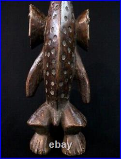 Art Africain Tribal Statue Ethnie Lega en Bois Kimatwematwe RDC 41 Cms