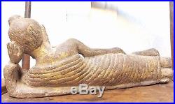 Art Asiatique Ancien Bouddha Pierre Buddha Figure Stone Thailand Birmanie Burma
