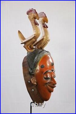 Art Premier Ancien Tribal Africain, Masque Gouro Gu, Gou, Rci D116c