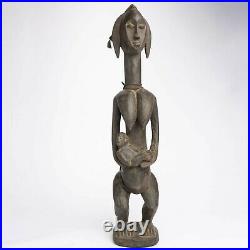 Art Tribal Premier Africain, Statue Ancienne, Maternité Senoufo, Rci D086