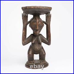 Art Tribal Premier Ancien Africain, Tabouret De Prestige Luba, Congo Rdc D063