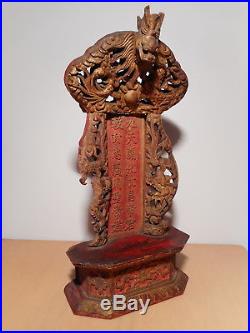 Autel ancien chinois sculpture bois dragon Chine Asie XIX 19 th siècle