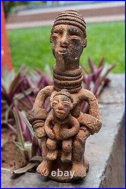 B150 Statue Maternite Igbo Nigeria, Terracotta, Art Tribal Premier Africain