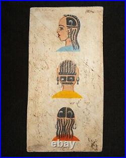 B191 Panneau De Coiffeuse, Affiche Publicitaire, Art Tribal Premier Africain