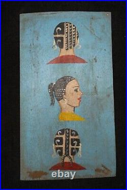 B195 Panneau De Coiffeuse, Affiche Publicitaire, Art Tribal Premier Africain
