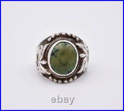 Bague chevalière en argent et turquoise Chine Tibet Asie taille 61