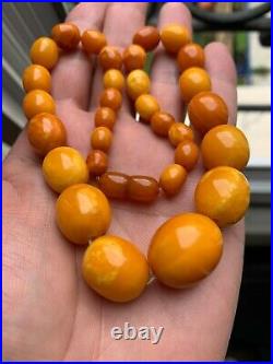 Beautiful Antique Butterscotch Amber necklace 27 Gram