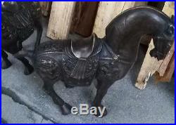 Belle paire de dragon et de phénix sculpté la statue de bronze de cheval